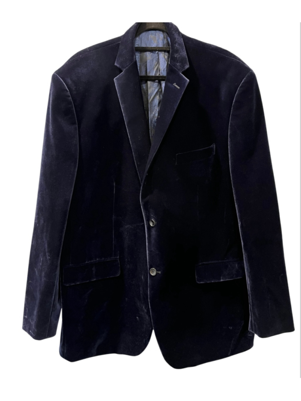 Tazio Italy Men's Velvet Blazer Jacket Navy Blue 50L Paisley Lining Sport Coat